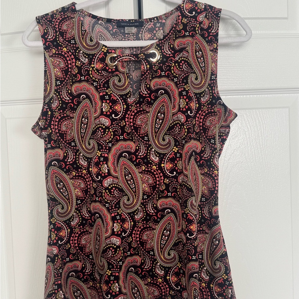 Paisley Print Sleeveless Top
